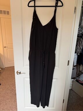 J Crew Women’s Black Sleeveless Jumpsuit with Drawstring Waist